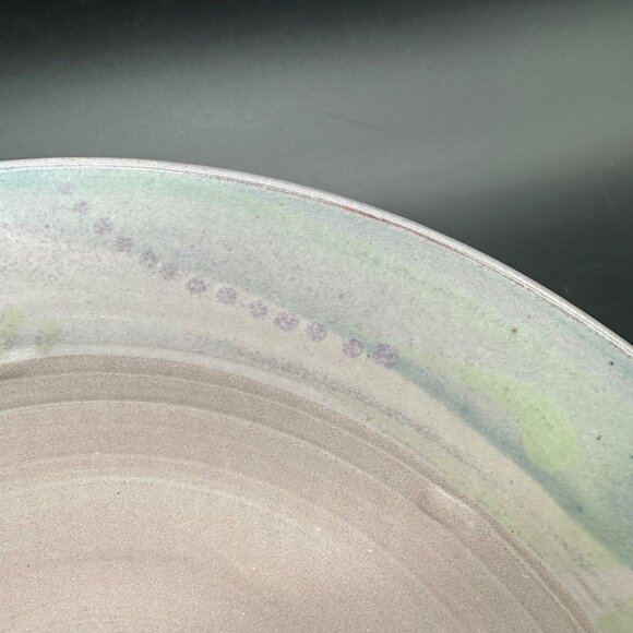 Vintage Handmade Art Pottery Bowl Pastel Abstract Geometric Signed Richie 1996 - Picture 7 of 10